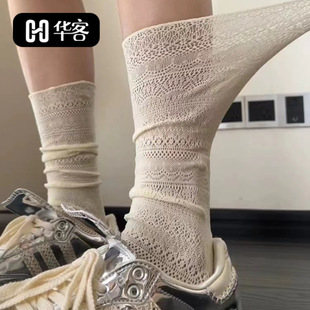 All-match gray ~ thin white pile socks children cotton spring and summer new basic Korean solid color tube socks