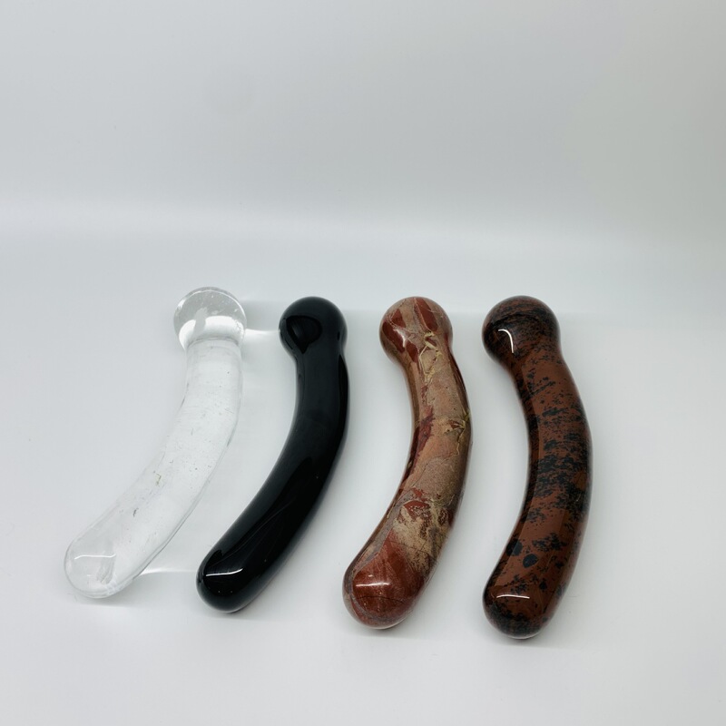 天然水晶多种材质原石雕刻打磨水晶按摩棒 图 2