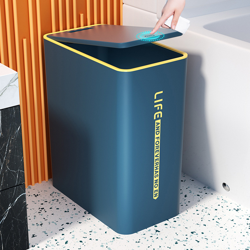 Trash can household bathroom toilet with lid living room luxury hidden kitchen bedroom waste basket high-quality Instagram style
