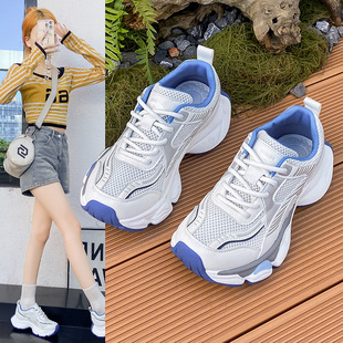 Single Mesh Breathable Thick-Soled Dad Shoes 2025 Summer New Height-Increasing Casual Versatile Couple Sports Shoes Fashion Trend