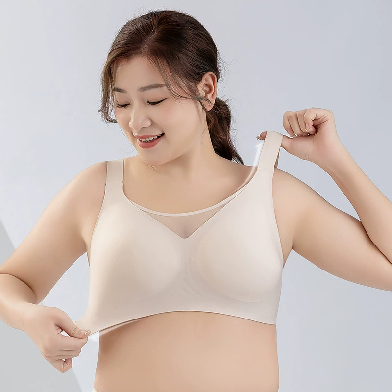 Supportive Plus-Size Bra Top, Seamless Wireless Underwear, Clips Included, Sizes M–6XL