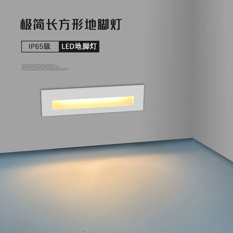 Встроенная длинная плоская светодиодная лестница ступеньки виллу удар настенный угловой свет 6 Вт открытый водонепроницаемый напольные фонари