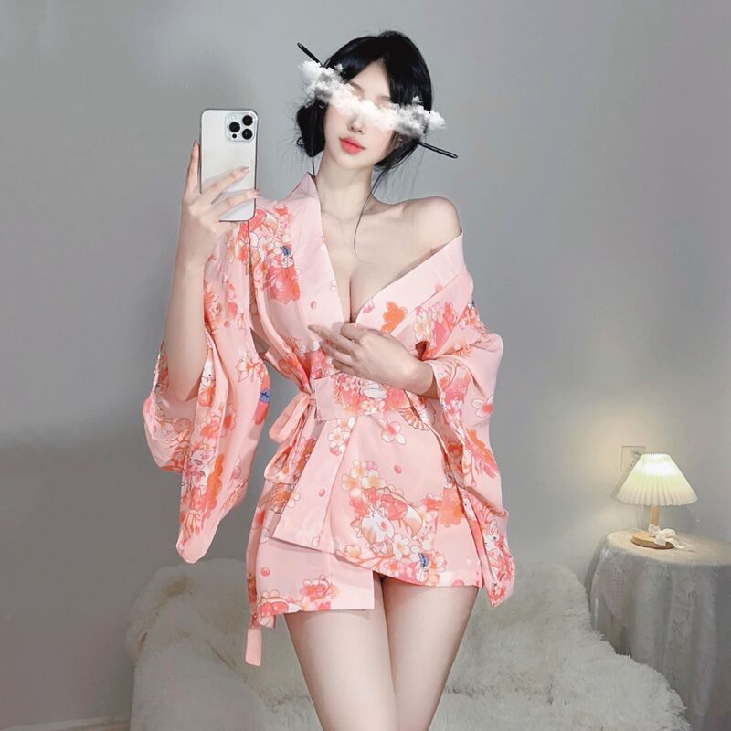 Super tender too good ~ cherry blossom bathrobe kimono bathrobe large size pajamas private home clothes nightgown sexy underwear