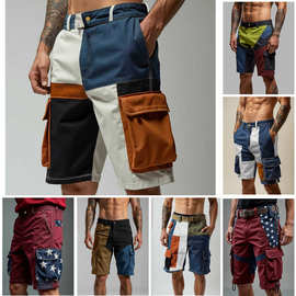2026欧美街头男裤亚马逊沙滩裤子美式户外五分短裤欧洲站速卖通