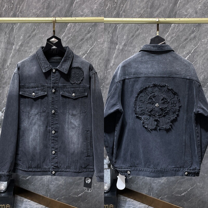 【Jacket】Chrome Hearts Embroidered Patch Denim Jacket 【Jacket】Chrome Hearts Embroidered Patch Denim Jacket
