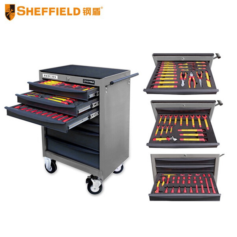 钢盾S158023 66件套新能源汽车维修工具车组套工具车676*459*1021