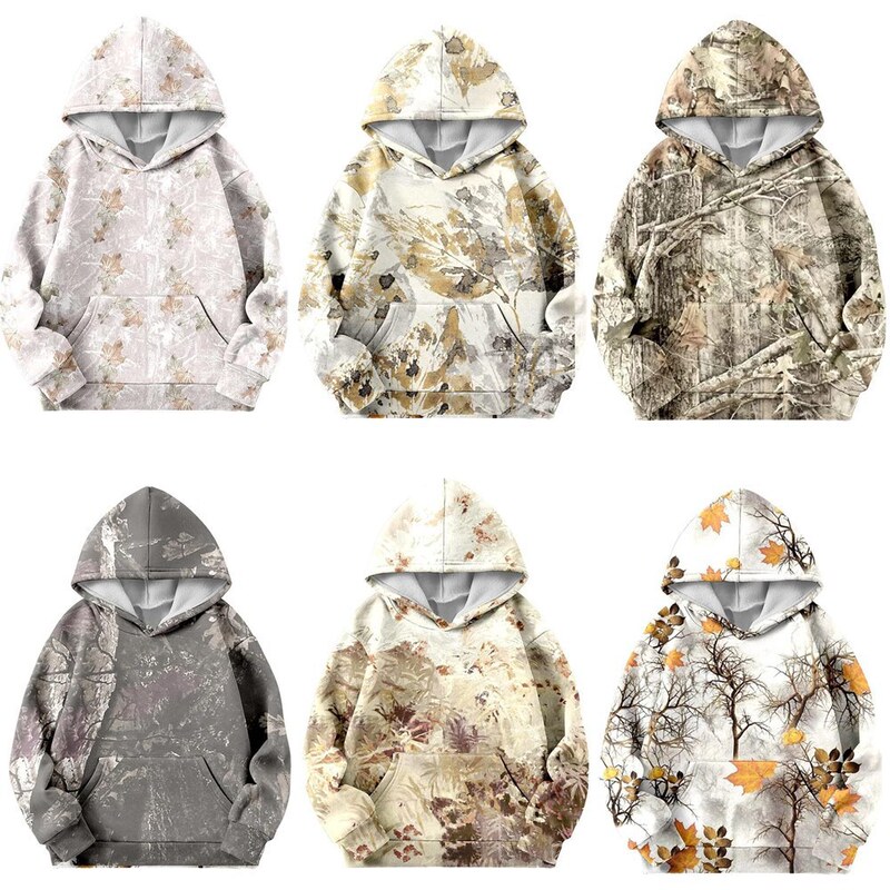 Cross-border 2025 New Leaf Camouflage Series Cos Hooded Sweatshirt Men's Same Zipper Jacket