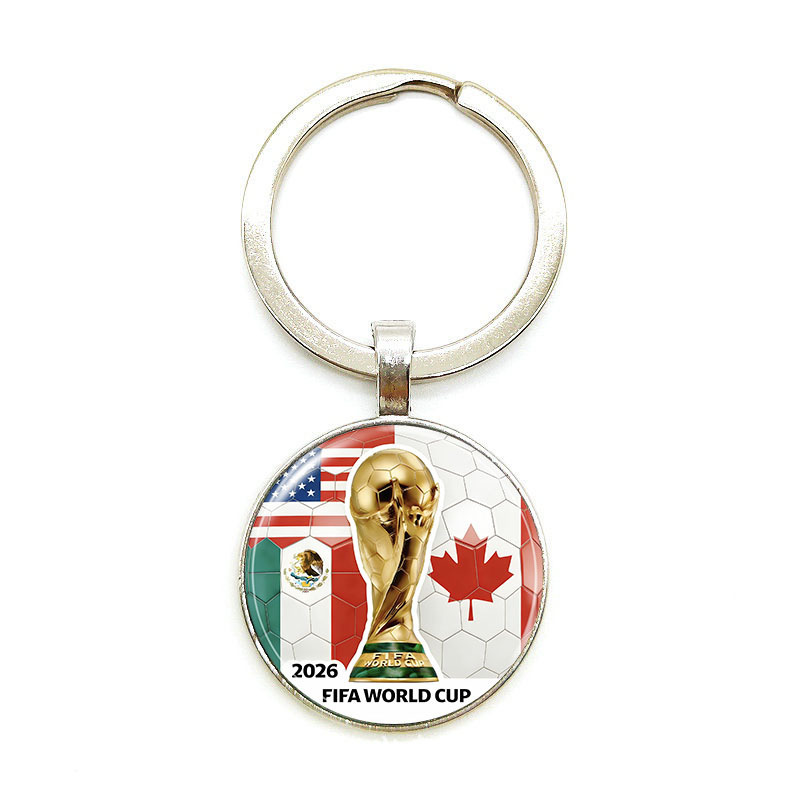 Copa del Mundo 2026 llaverera 48 banderas nacionales insignia colgante Estados Unidos, Canadá, México nuevos productos transfronterizos llaves de metal creativas