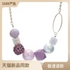 Candy -colored necklace female geometric wood bead pendant neighborhoods cross -border accessories new popular jewelry