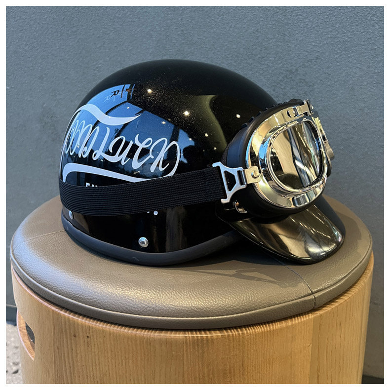 Retro Motorcycle Helmet 3C Certified Electric Vehicle Safety Helmet Men's and Women's Half Helmet Summer Sun Protection Safety Helmet Motorcycle Helmet