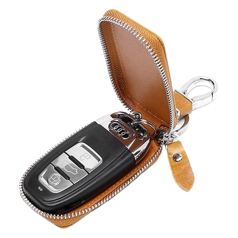 Caso de llave de coche de uso general de cuero genuino coche clave protección cuero caso vintage aceite cera cuero clave Bolsa de Comercio Exterior Venta caliente