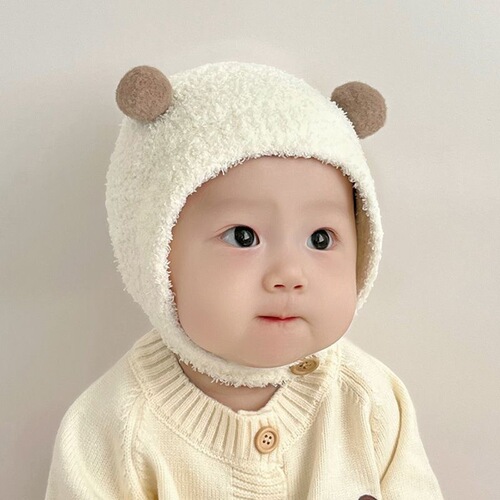 Baby Hat Autumn/Winter Edition Super Cute Baby Head Cover Hat Newborn Adorable Ear Protection Hat Winter Warmth Fleece Hat Trendy