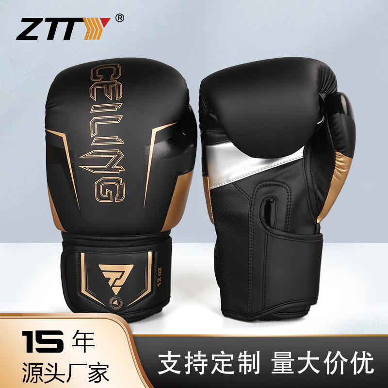 ZTTY guantes de boxeo profesionales para adultos Sanda guantes de combate para hombres y mujeres entrenamiento de combate saco de arena guantes de boxeo al por mayor