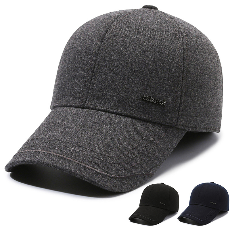 Herren Neue Herbst Winter Minimalistische Wärme Entenzunge Mittlere und Alte Dicke Baumwolle Hut, Outdoor Gehörschutz_voghion.com