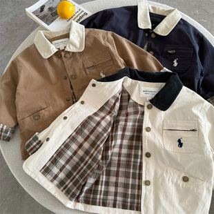 Children's Windbreaker Jacket with Contrasting Collar, Boys' Jacket, Korean Style Children's Outer Top, Autumn New Product, Drop Shipping