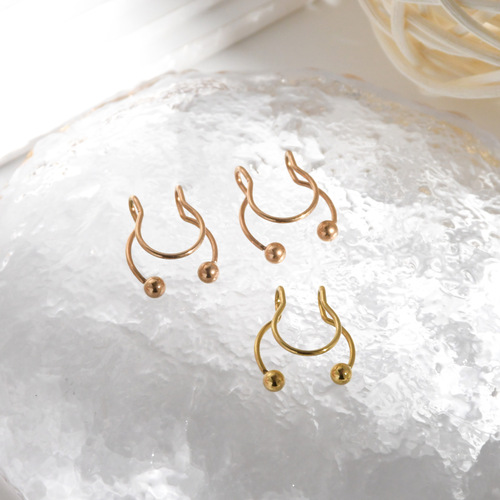 Best-selling brand direct sale European and American stainless steel U-shaped nose clips, non-piercing nose rings, individual nose jewelry, hole-free minimalist nose ornament