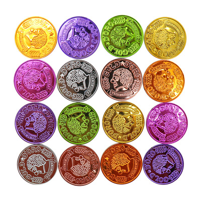 clown Seven color Gold coin Game currency Toys prop pirate Gold coin parts Coin Plastic toy coin