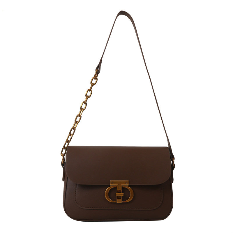 Nicho retro pequeño bolso cuadrado estilo occidental bolso de las axilas nueva cadena de moda bolso de hombro simple bolsa de mensajero ins