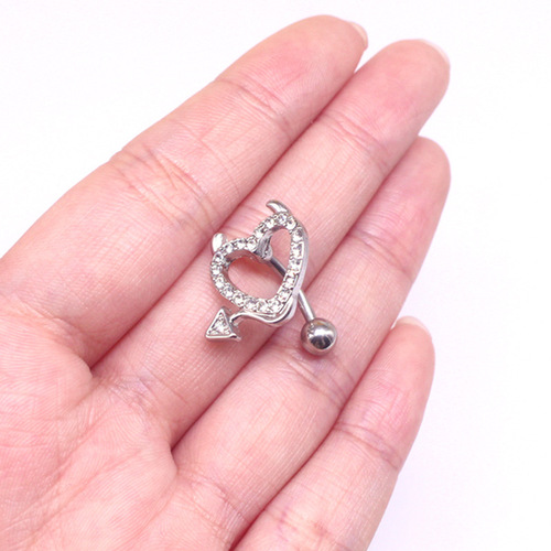 Gaibei European and American cross-border devil navel ring navel nail heart-shaped navel ring navel ornament body piercing jewelry