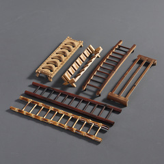 Antique bamboo-made tea cup holder, Gongfu tea set accessories, draining bamboo ladder, tea cup drying rack, utensil stand, tea cup dryer, ice cube tray holder