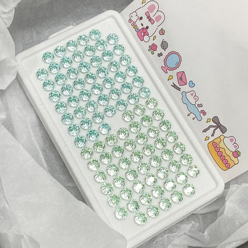 ミントマンボ氷河ブルーローズ切断面ジルコンピアス清冷感フラッシュ夏デザイン感耳飾り