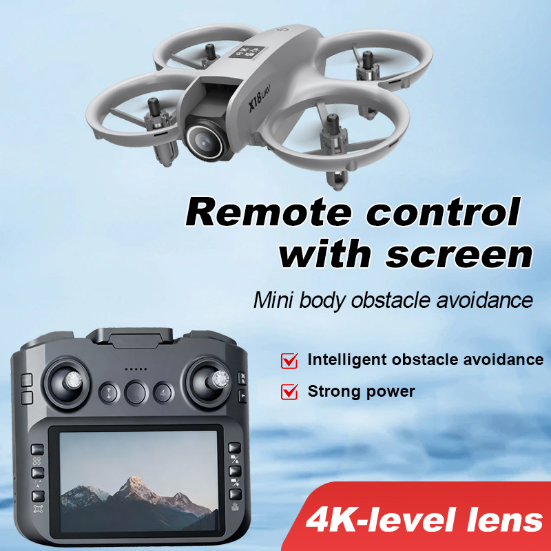 Transfronterizo X18 mini UAV de alta definición fotografía aérea inteligente avión de control remoto de evasión de obstáculos doble luz de cuatro ejes larga duración