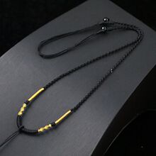 高级手工编织吊坠项链绳子女款高档男士挂绳水晶翡翠黄金玉平安扣