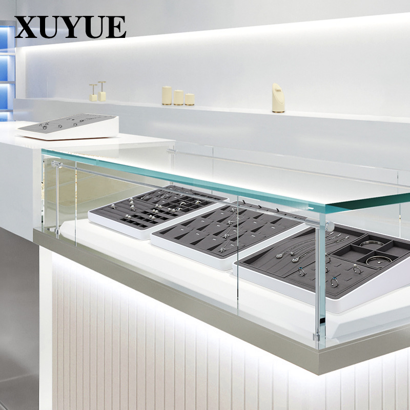 Xuyue jewelry display tray high-end gray necklace earrings ring jewelry tray live jewelry display props stand