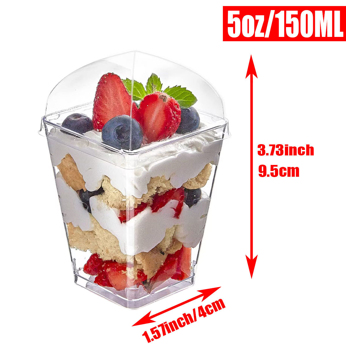 Trapezoidal cup + arch cover