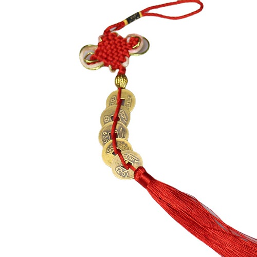 Brass Five Emperors Money Chinese Knot Tassel Rope Door-to-Door Pressure Threshold Rope Pendant Transfer Recruiting Rice to Carry Copper Coins