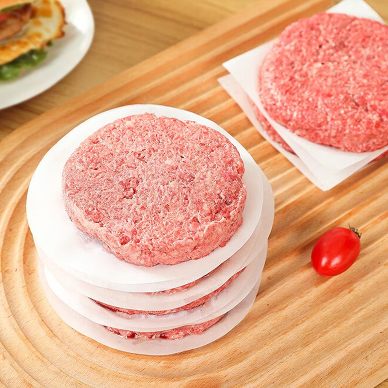 Pastel de cerdo de hamburguesa papel de separación para hornear papel de aceite de silicona de doble cara pastel de mano papel de almohadilla doméstico papel de aislamiento de pastel de carne congelada