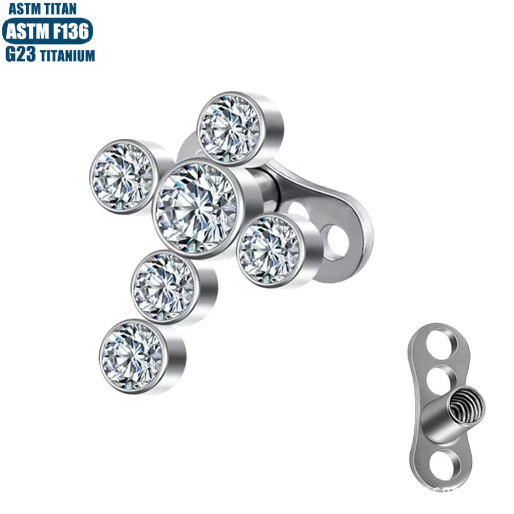 Pointed labret stud close-up product detail