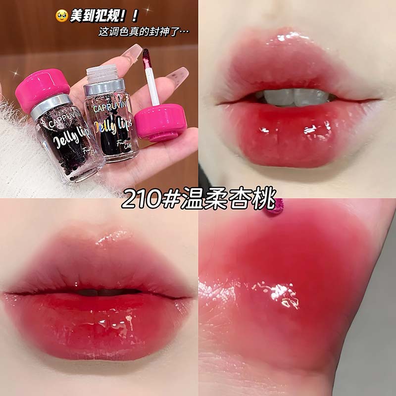 Capovini hongos esmalte labial transparente, espejo transparente de agua, blanqueamiento de cubierta de marca labial, maquillaje, lápiz labial transfronterizo