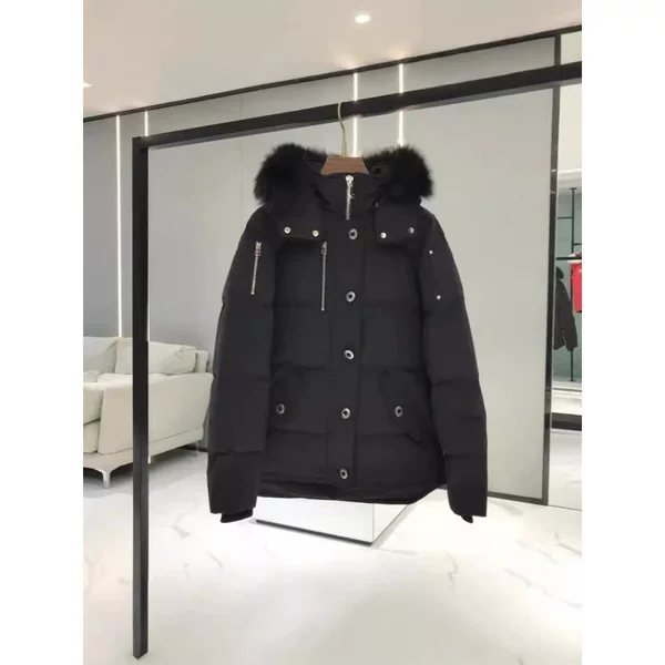 Moose Scissor Down Jacket 06/05 Model Unisex Couple's Coat with Fox Fur Collar Outdoor Ski Wear