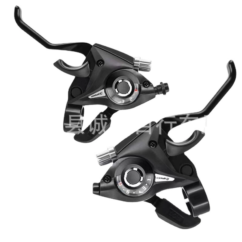 Mountain bike with brake system, modified accessories