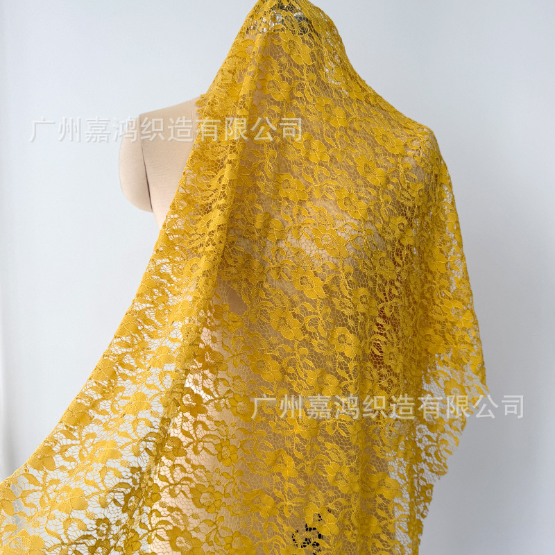 Tejido de encaje elástico de poliamonio, tejido de encaje tridimensional para hacer falda, vestido, tela de base suave y cómoda