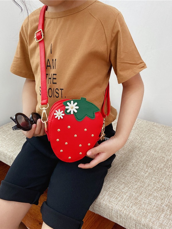 2025 verano nuevo estilo bolso para niños coreano bolso de mensajero para niñas moda niña linda fresa accesorios bolso pequeño marea