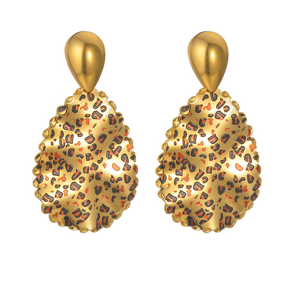 retro elegant fashionable earrings drop-shaped stainless steel