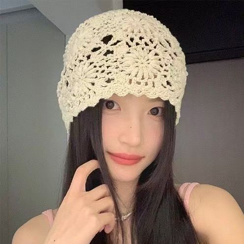 フレンチパストラルスタイル〜女性用の手織り中空パイルハット、春と夏の旅行用、レトロなエスニックスタイルの甘いつば付き帽子|undefined