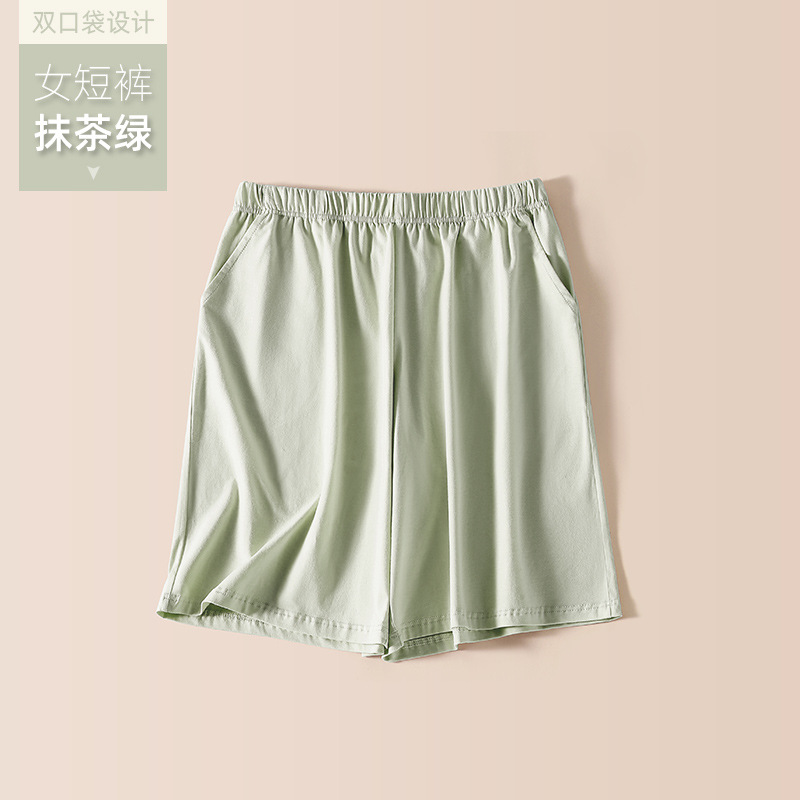 103 pantalones cortos femeninos mate verde