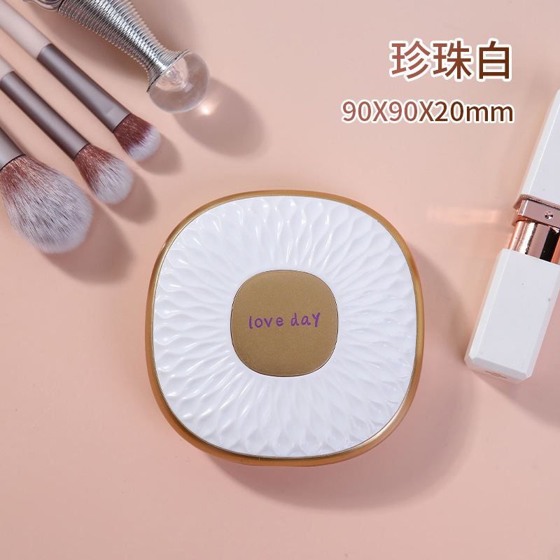 Espejo de tapa cuadrada portátil de viaje espejo de doble cara de mano un lado ampliado espejo de princesa espejo de maquillaje plegable HD