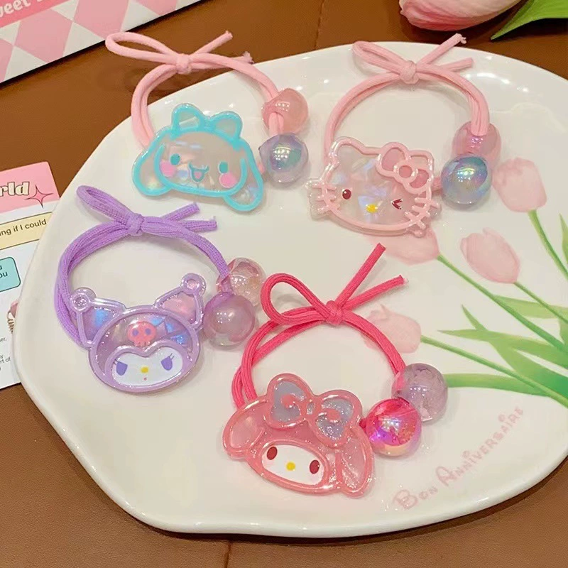 Набор аксессуаров для волос (Hello Kitty) — 10 штук милых японских мультяшных заколок, шпильки и резинки, розовый