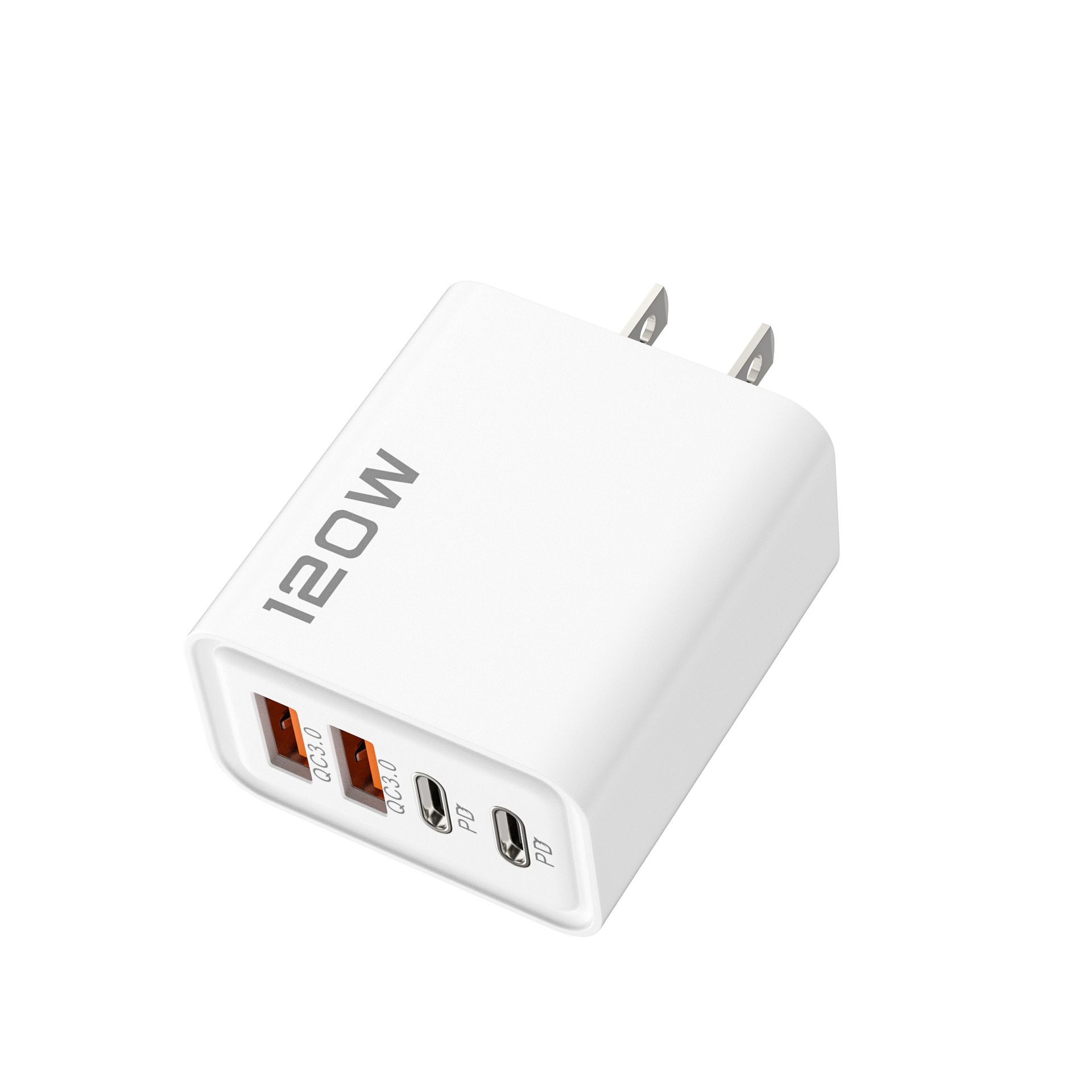 120W Dual PD + Dual USB Cargador para Apple 15 Huawei Dual Typec Smart Fast Charger Head