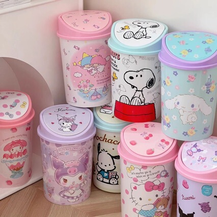 Trendy Trash Can with Lid, Cute and Girly, for Living Room and Bedroom, Nordic Style, Creative, Tiktok-Inspired, Unique Design Trendy Trash Can with Lid, Cute and Girly, for Living Room and Bedroom, Nordic Style, Creative, Tiktok-Inspired, Unique Design