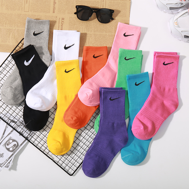 Pure color socks women's tube socks ins...