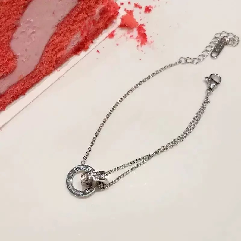 新しい色褪せないシンプルなチタン鋼アンクレット、入浴時に外す必要がなく、高級な赤いロープレッグリング、女性の夏の多用途アクセサリー|undefined