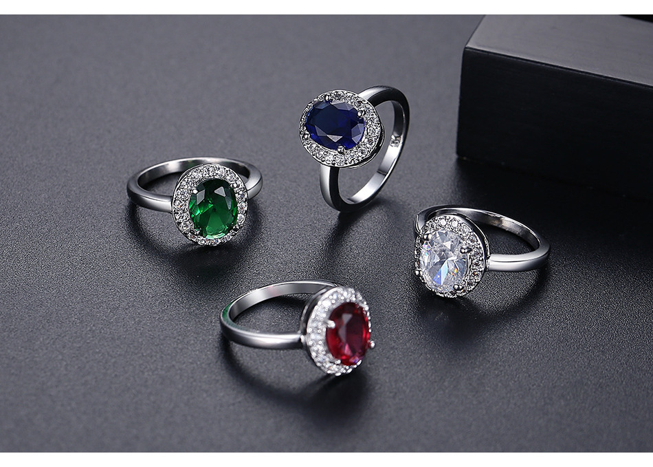 Fashion Simple Style Geometric Copper Plating Inlay Zircon Rings