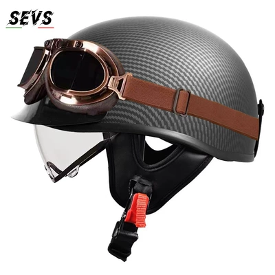electric vehicle helmet, Japanese-style scoop, Motosiklet kaskı (dəbilqə) - yacarbon-transparentcopper-mirror-tea-mirror-m