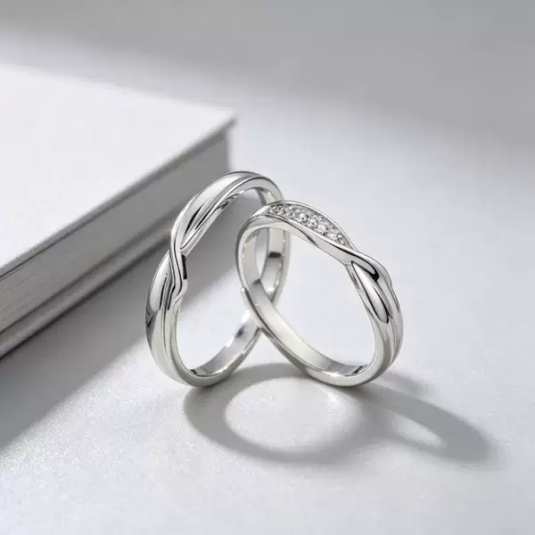 Mobius Endless Love Couple Rings, Unique Infinity Interwoven Open Rings, Fashionable Couple's Matching Rings