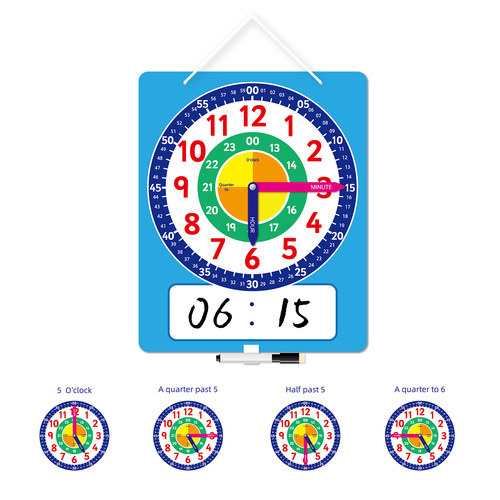 Amazon cross-border large clock model first and second grade primary school students teaching clock children learning time teaching aids